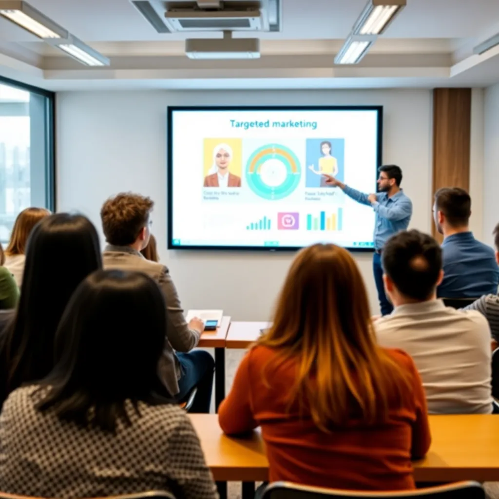 Студенты представляют свои проекты по таргетированной рекламе перед аудиторией